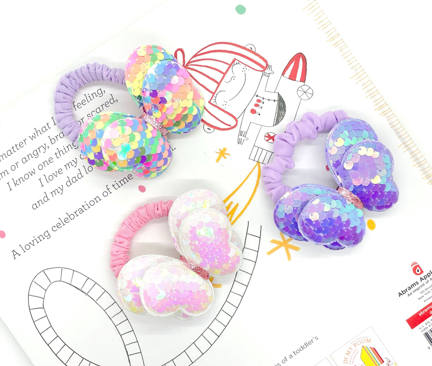 Glitter Butterfly Hair Ties Ponytail Holder