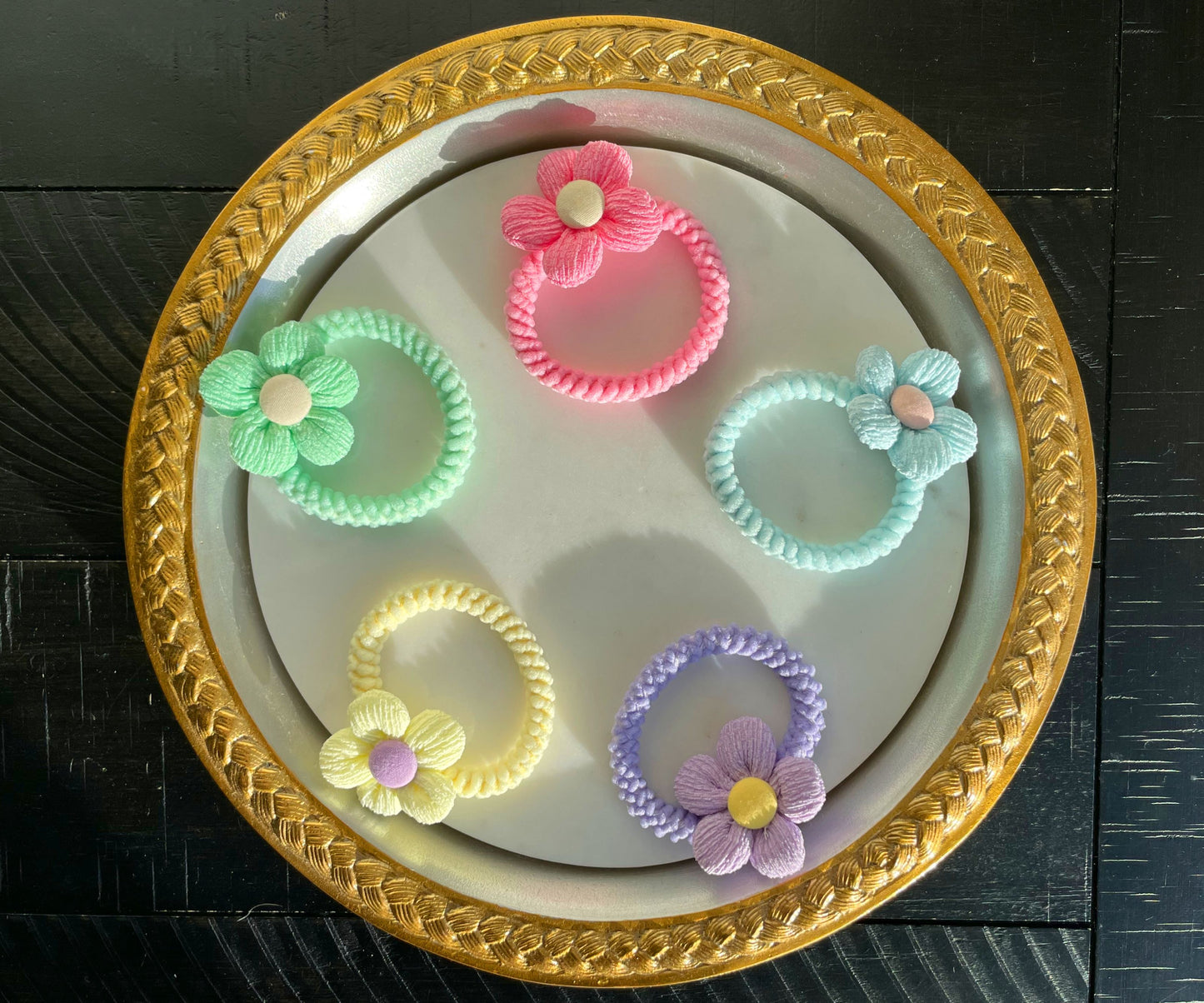 Floral Hair Ties Ponytail Holder