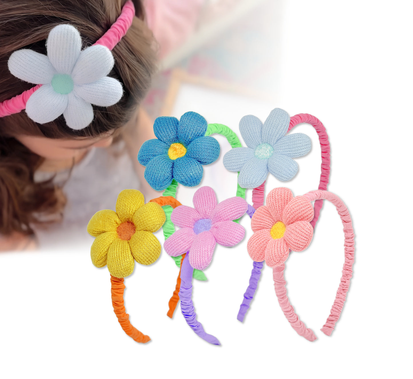 Fabric Covered Floral Headbands