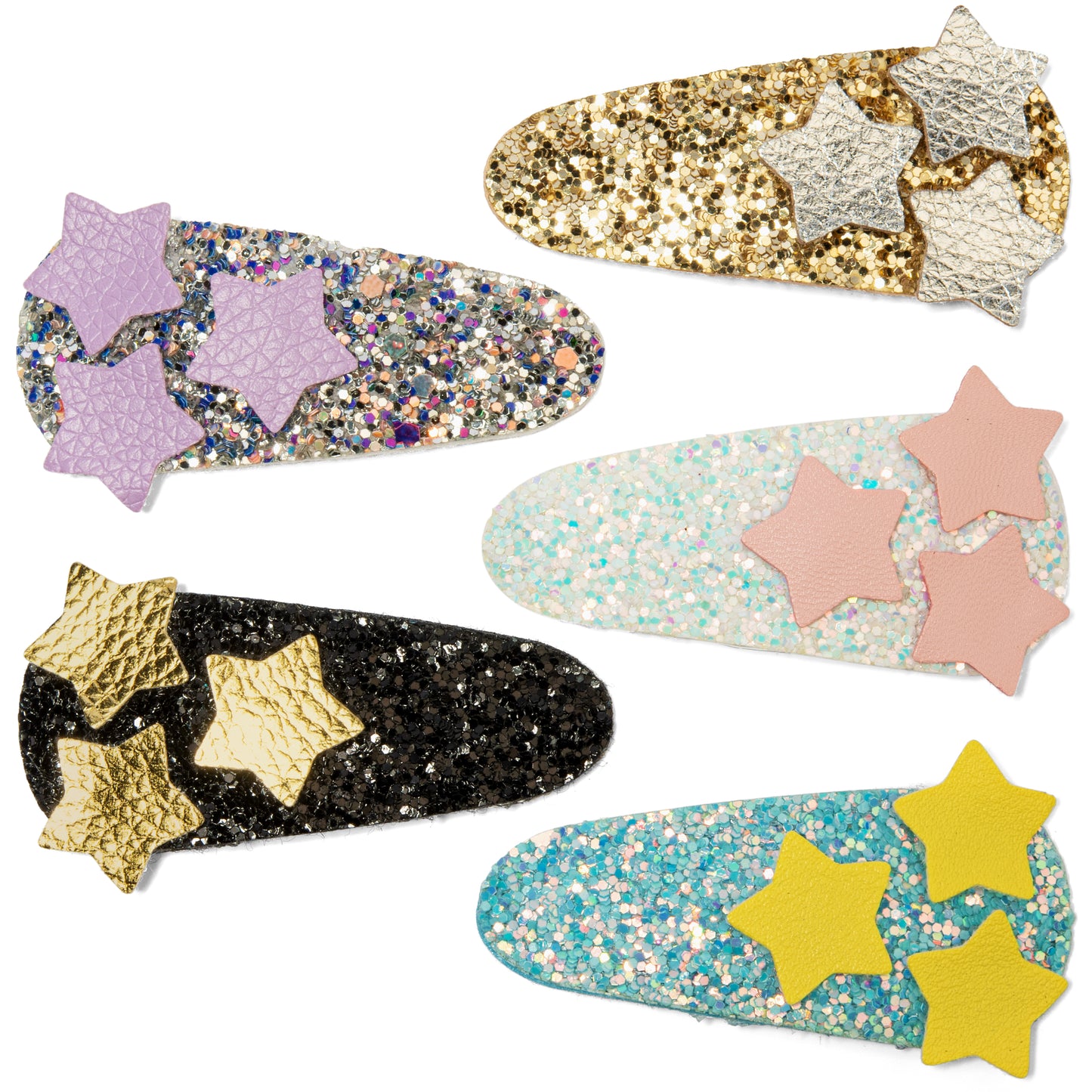 Sparkly Lay Flat Hair Snap Clips