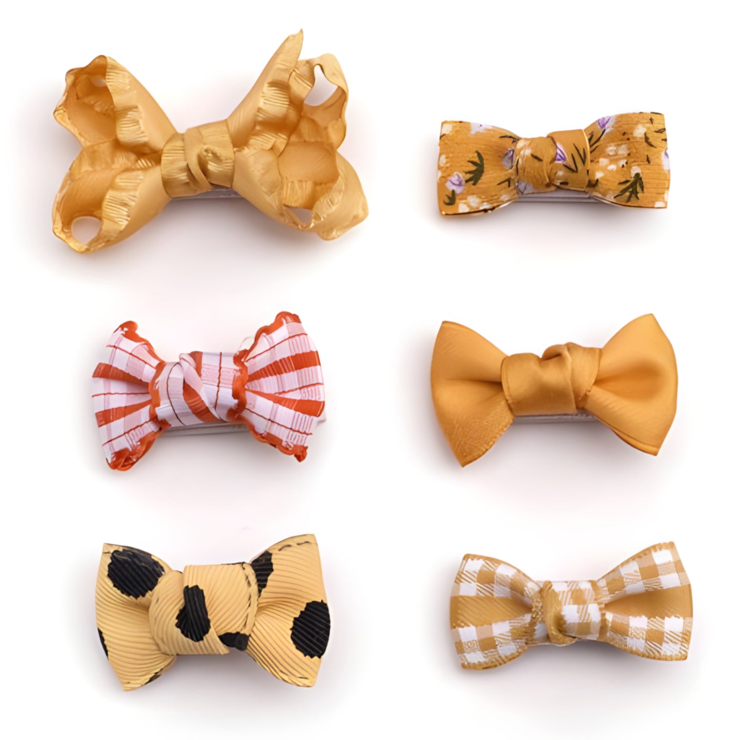Ribbon Covered Baby Hair Bows Set