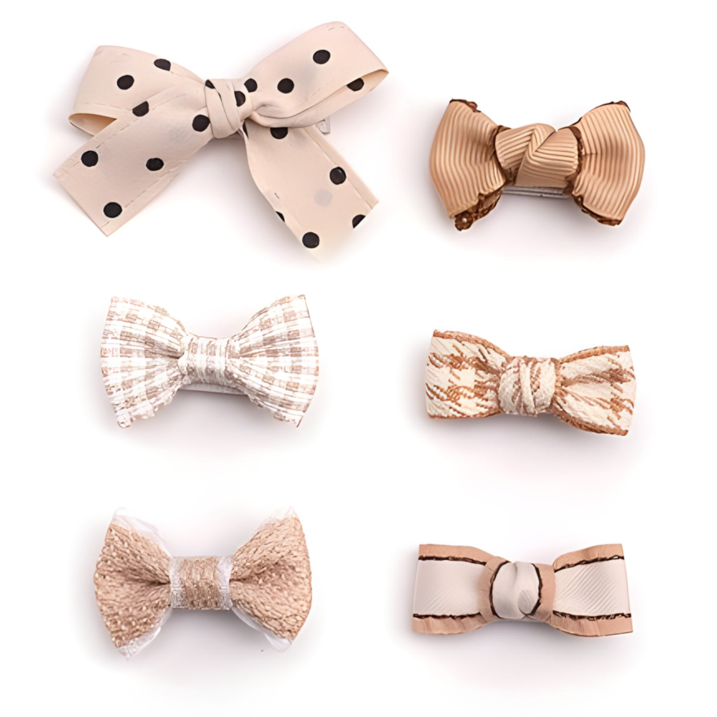 Ribbon Covered Baby Hair Bows Set