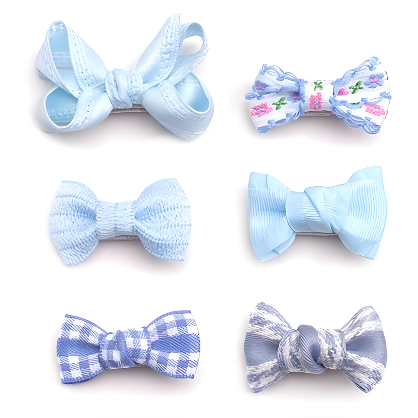 Ribbon Covered Baby Hair Bows Set