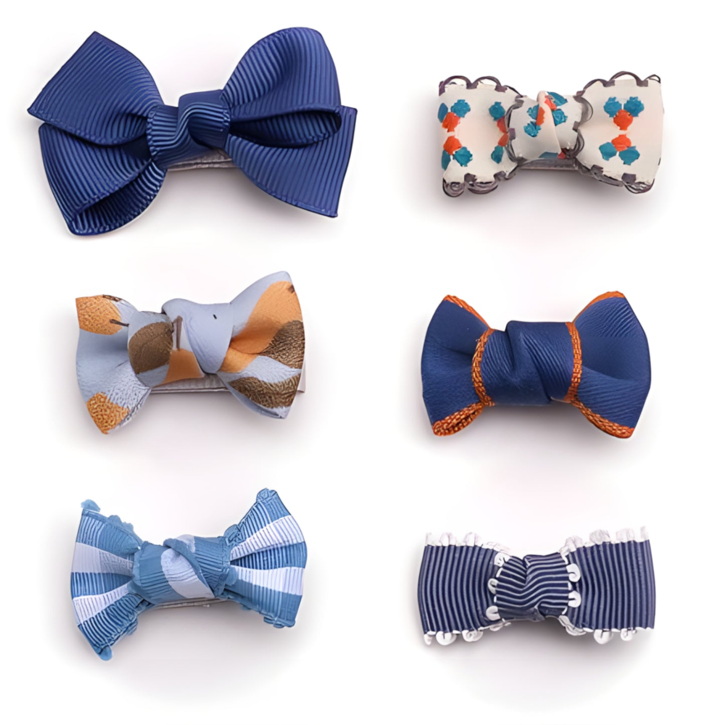 Ribbon Covered Baby Hair Bows Set