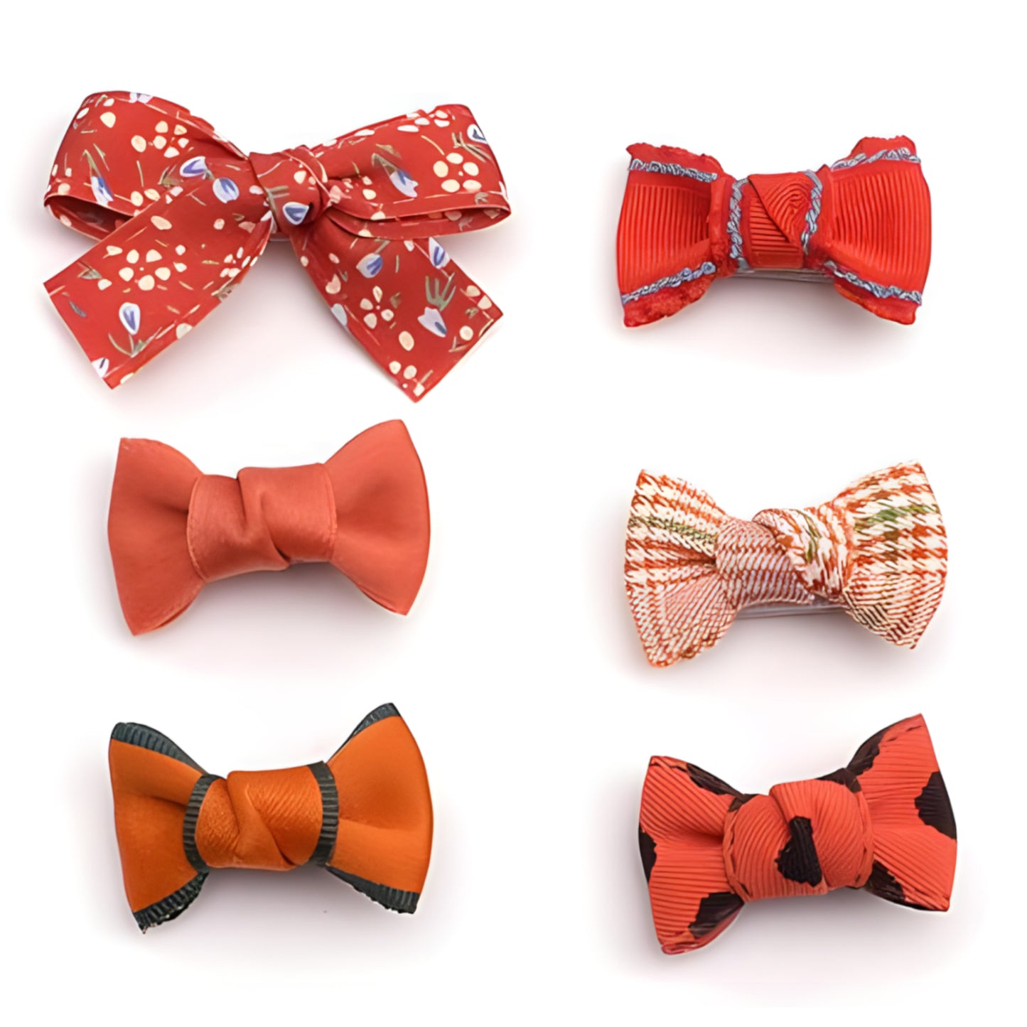 Ribbon Covered Baby Hair Bows Set