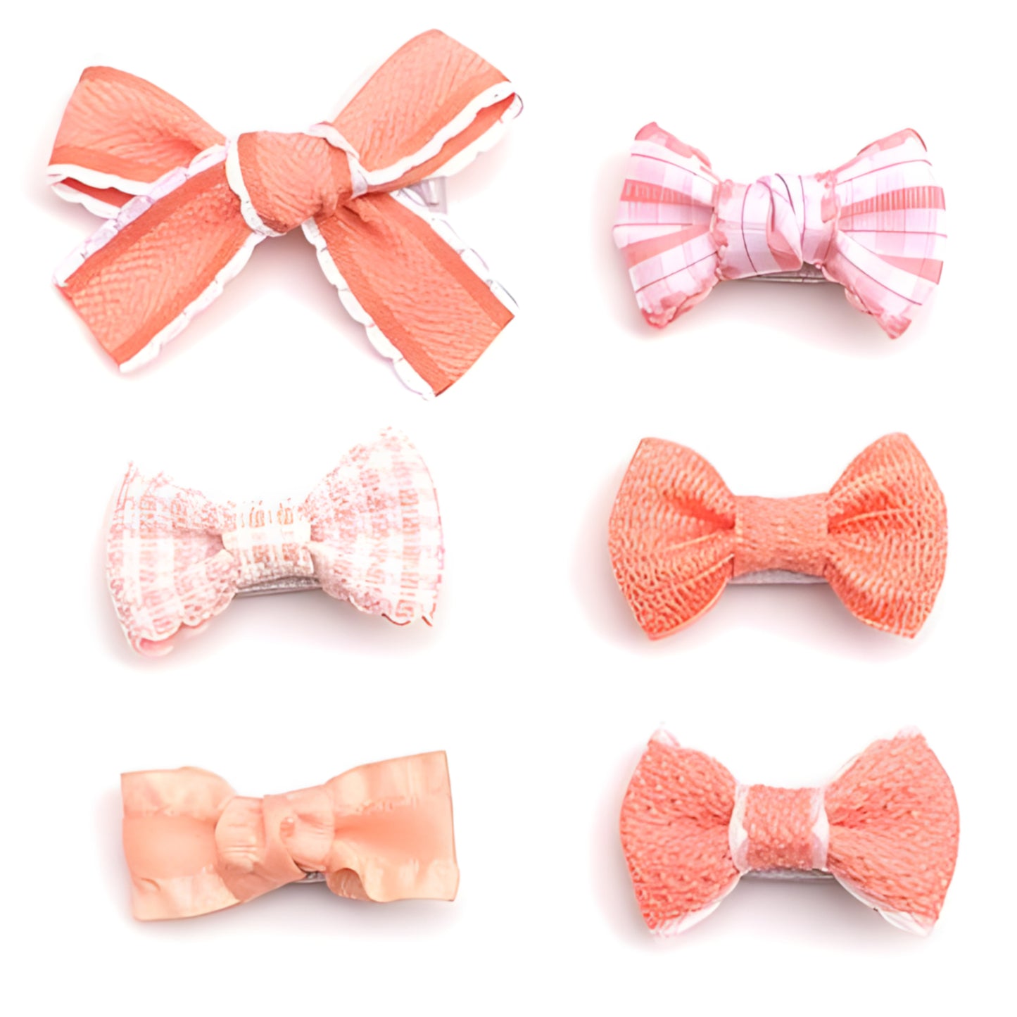 Ribbon Covered Baby Hair Bows Set
