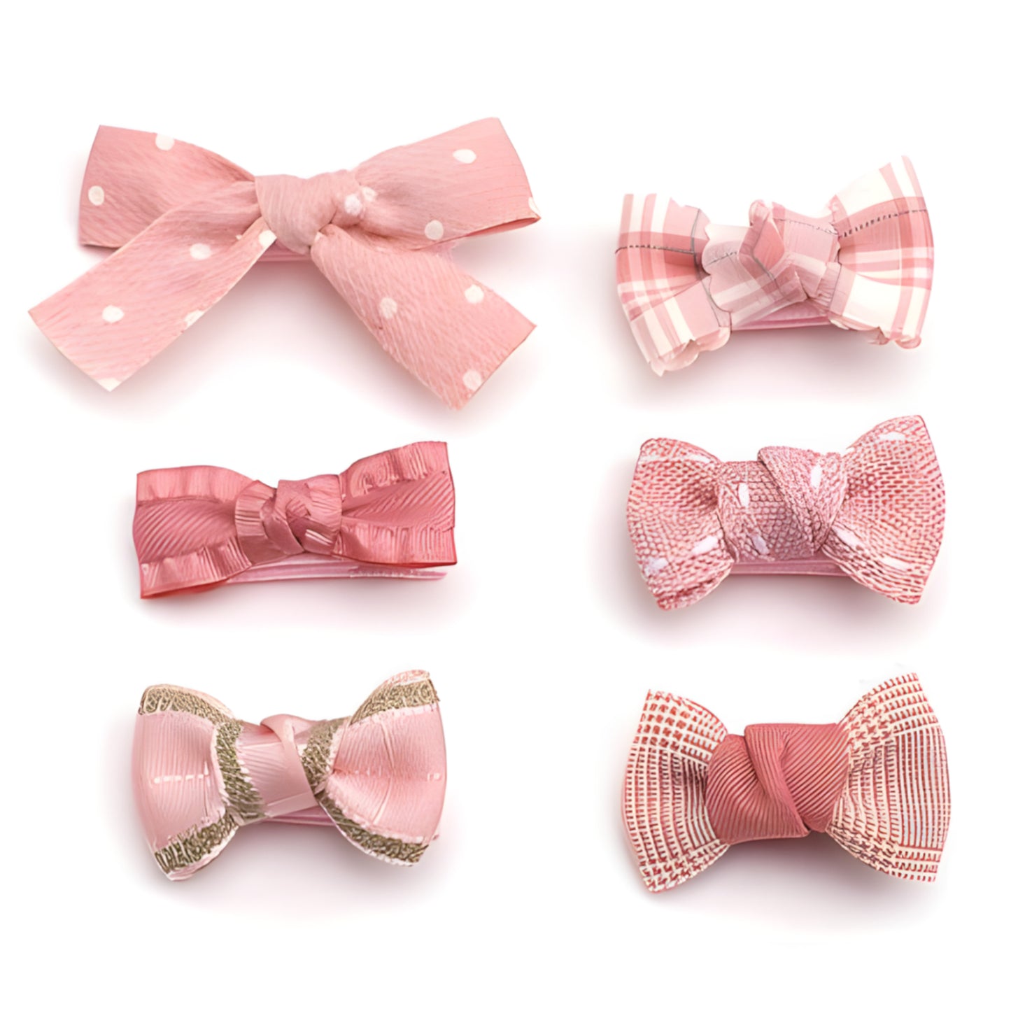 Ribbon Covered Baby Hair Bows Set