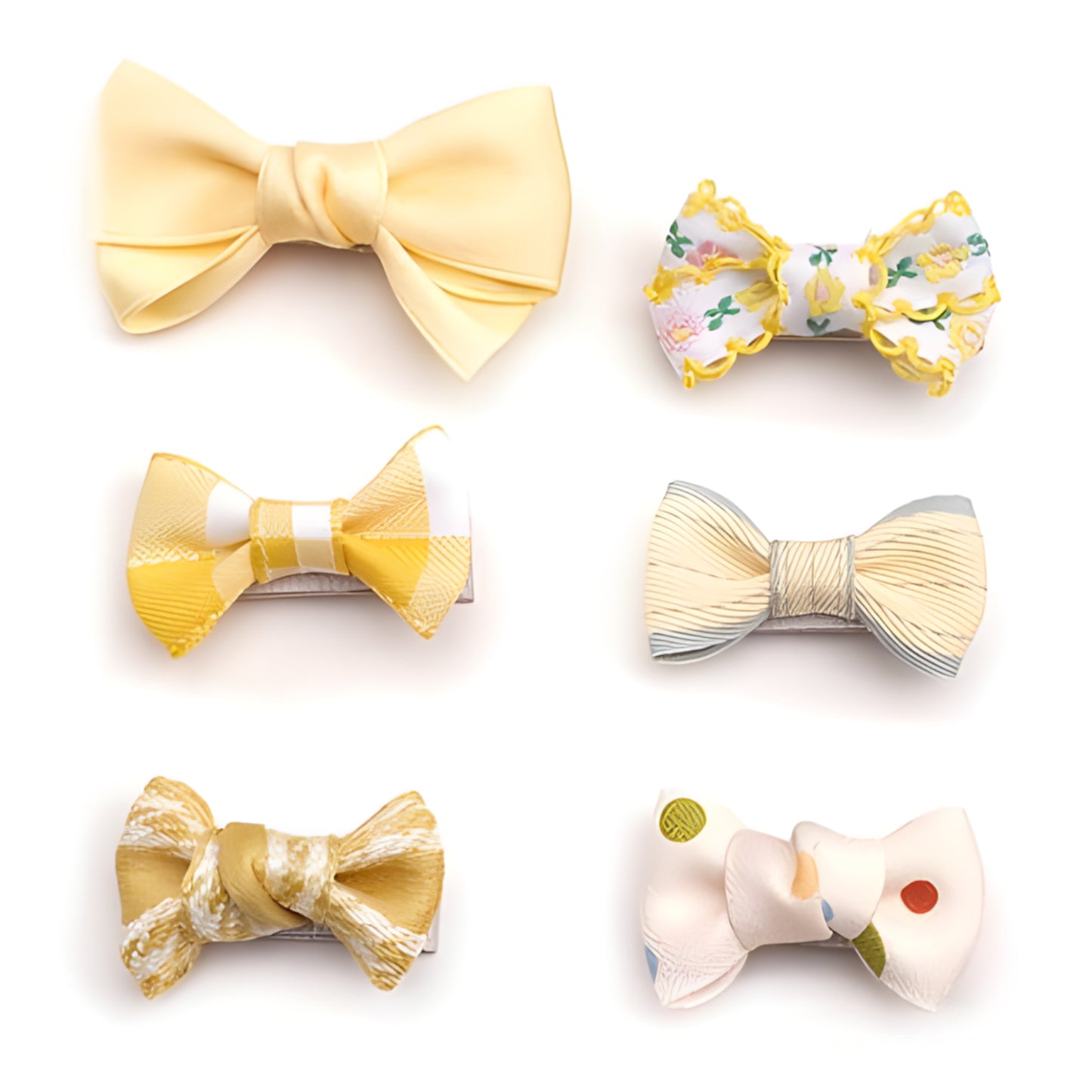 Ribbon Covered Baby Hair Bows Set