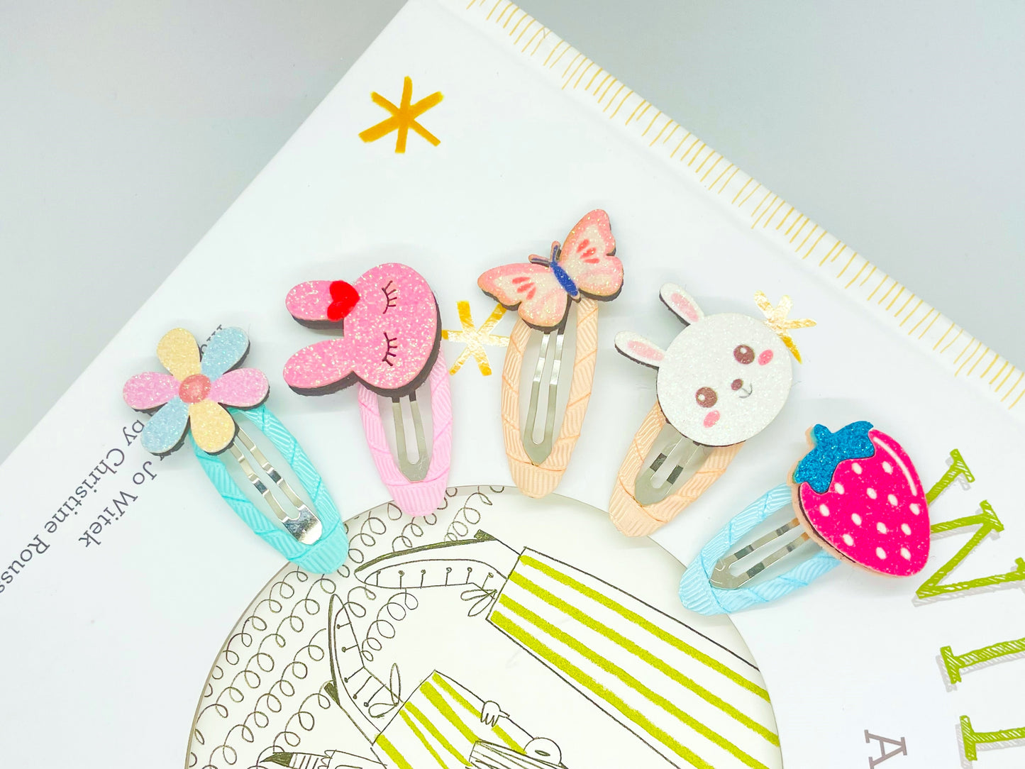 Sparkly Cute Hair Snap Clips
