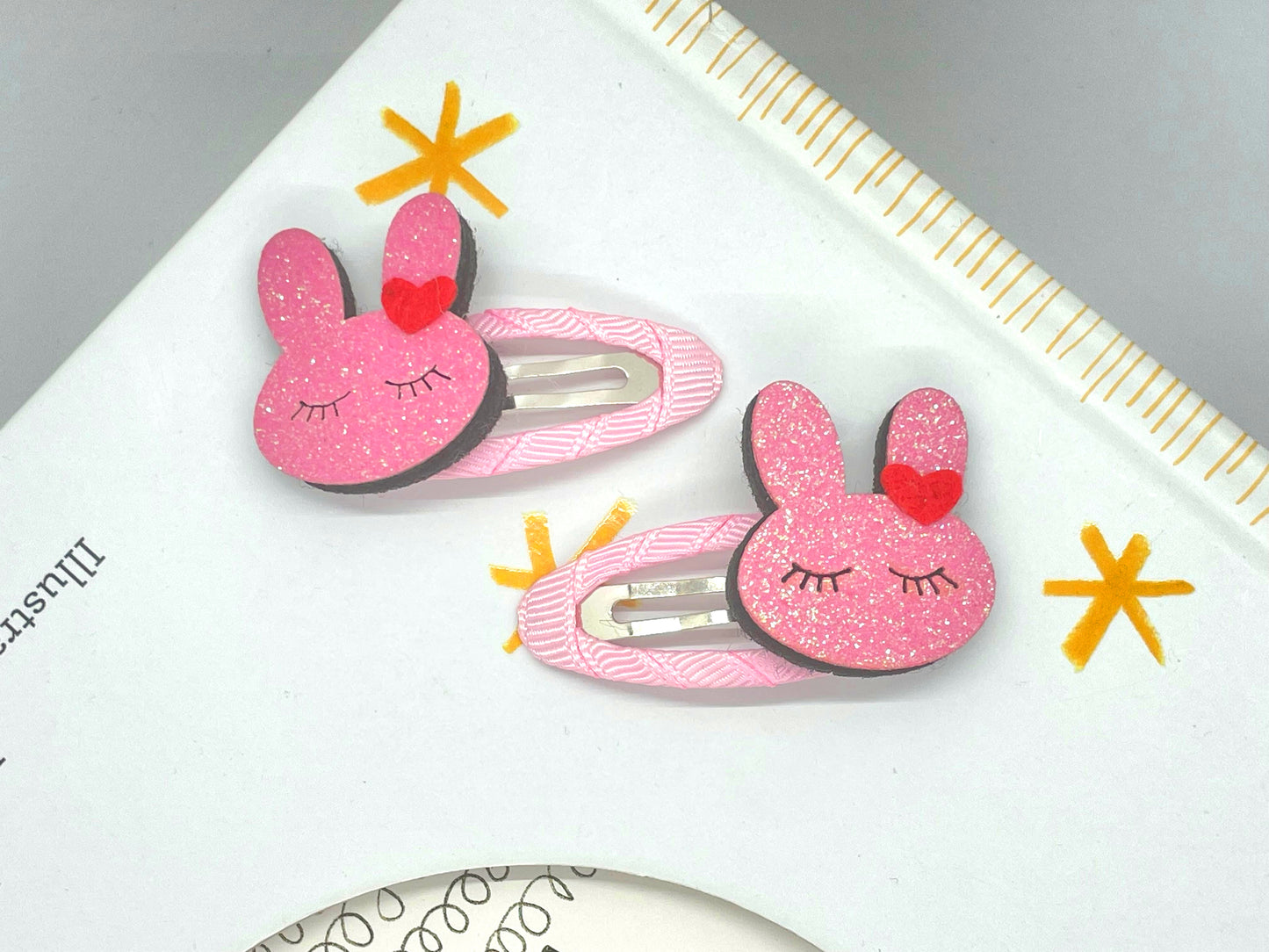 Sparkly Cute Hair Snap Clips