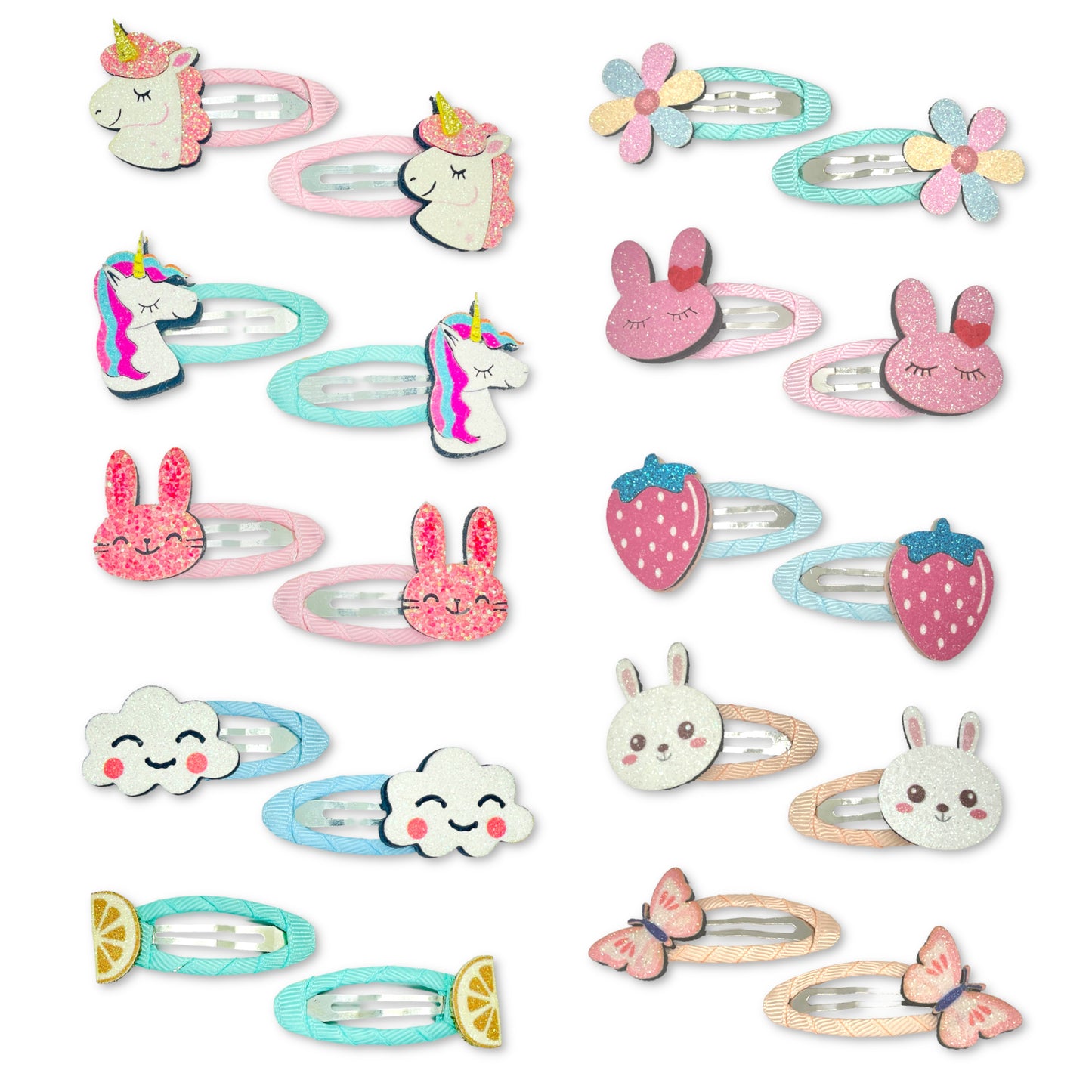 Sparkly Cute Hair Snap Clips