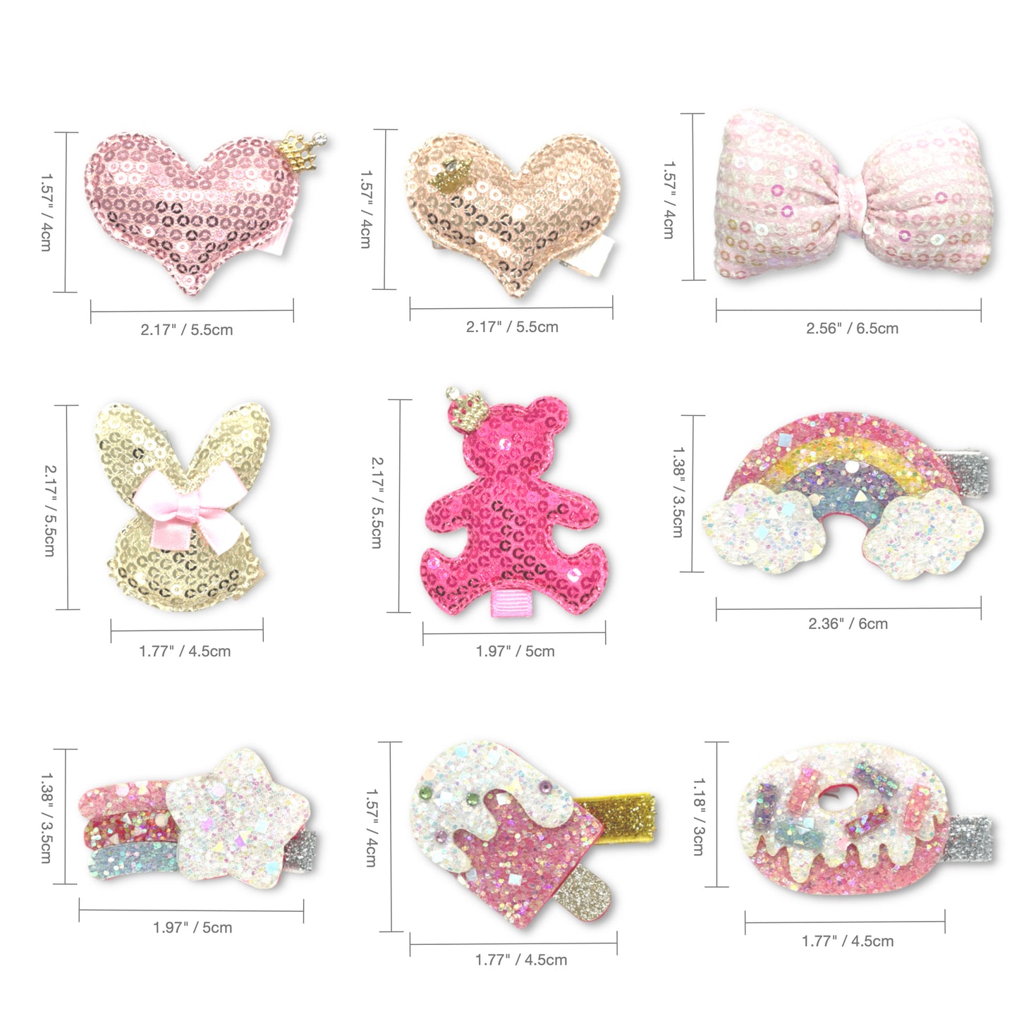 Sparkly Non-Slip Adorable Alligator Hair Clips