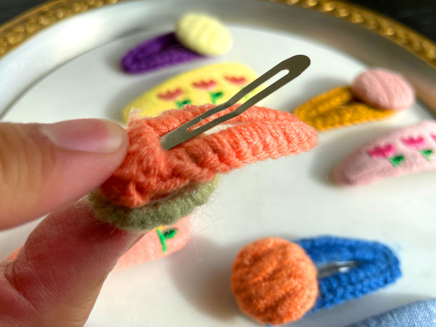 Yarn Craft Hair Clips Set