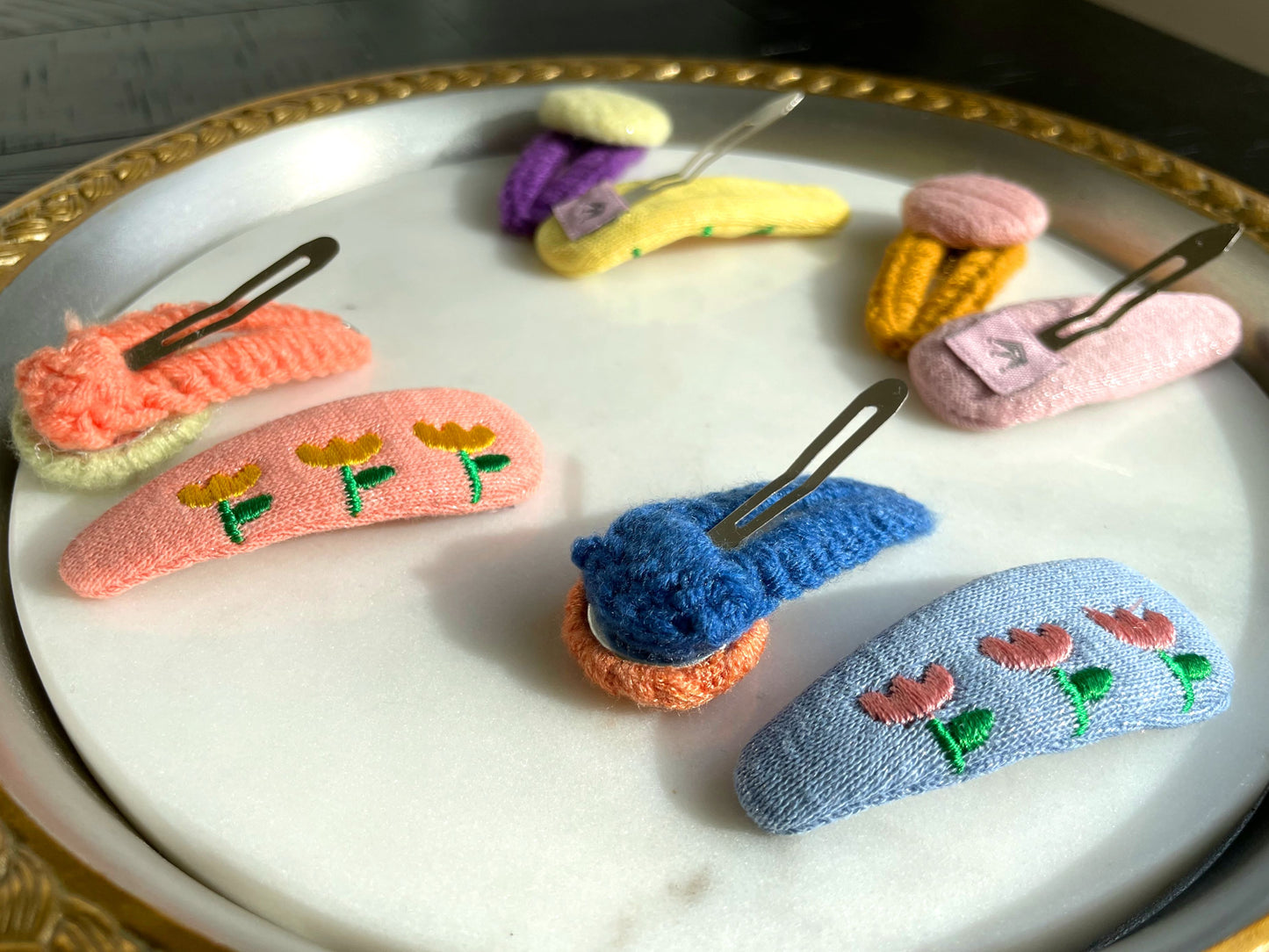 Yarn Craft Hair Clips Set