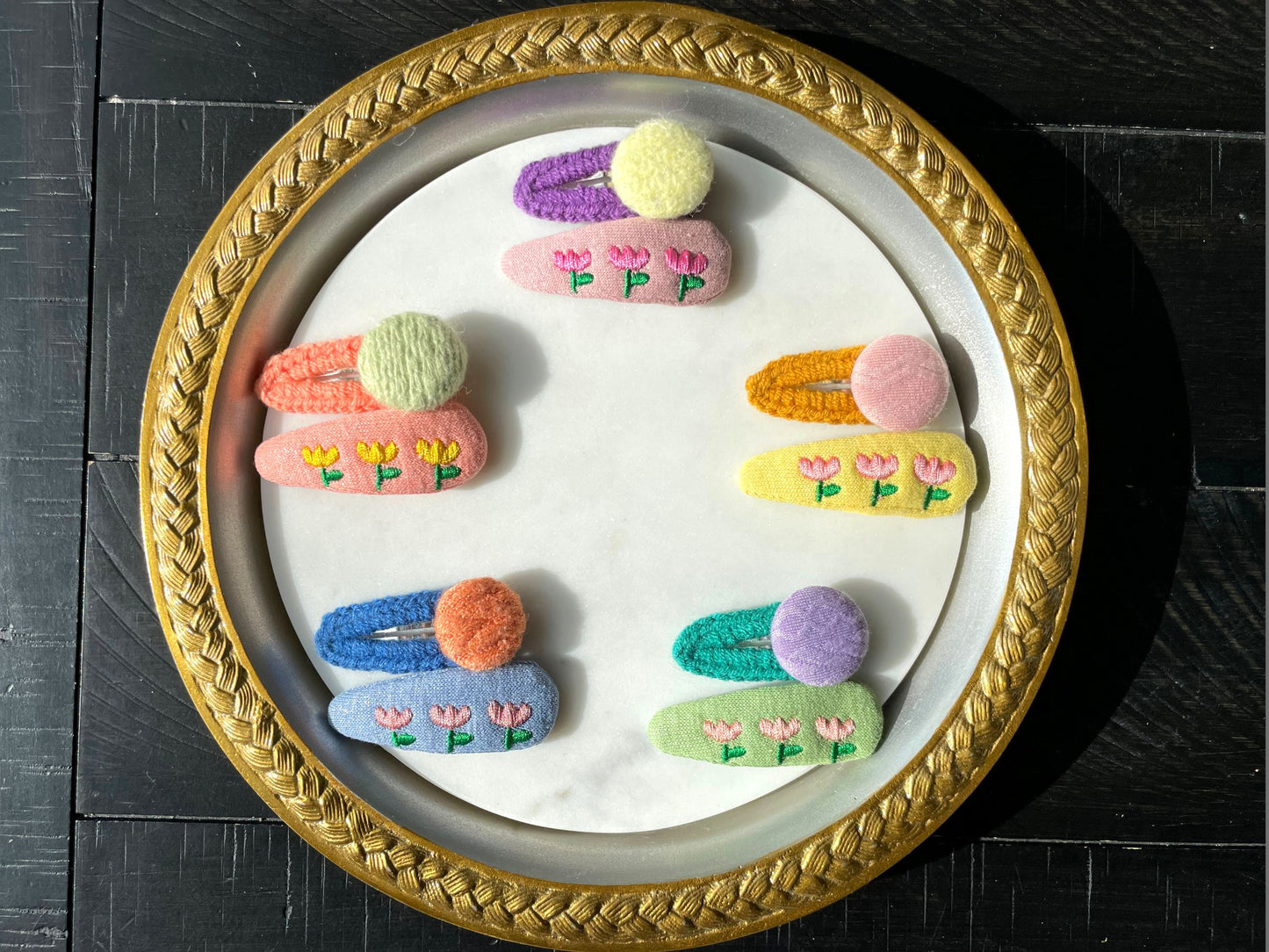 Yarn Craft Hair Clips Set