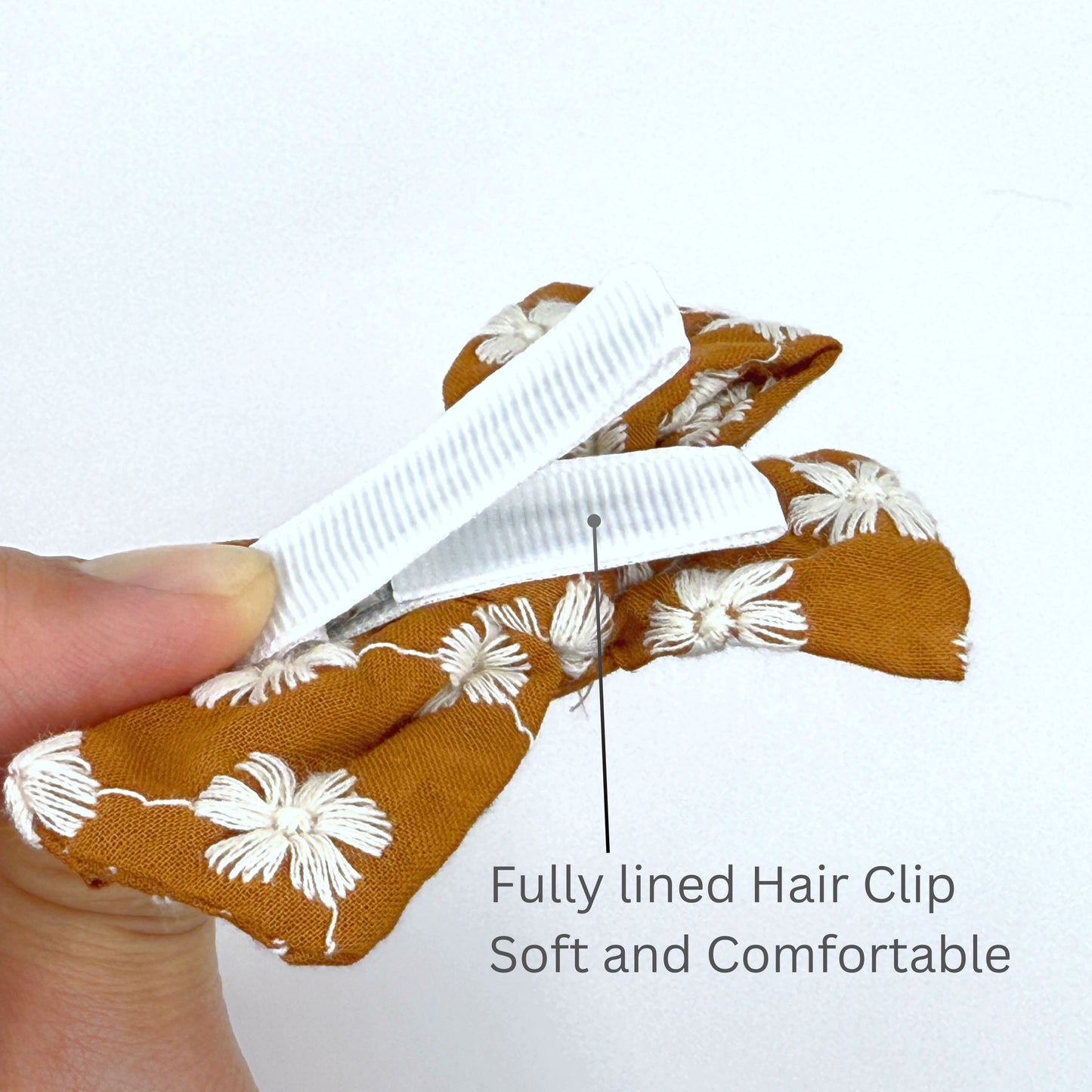 Hair Bow Clips Set, Earth Tone, Ribbon Covered