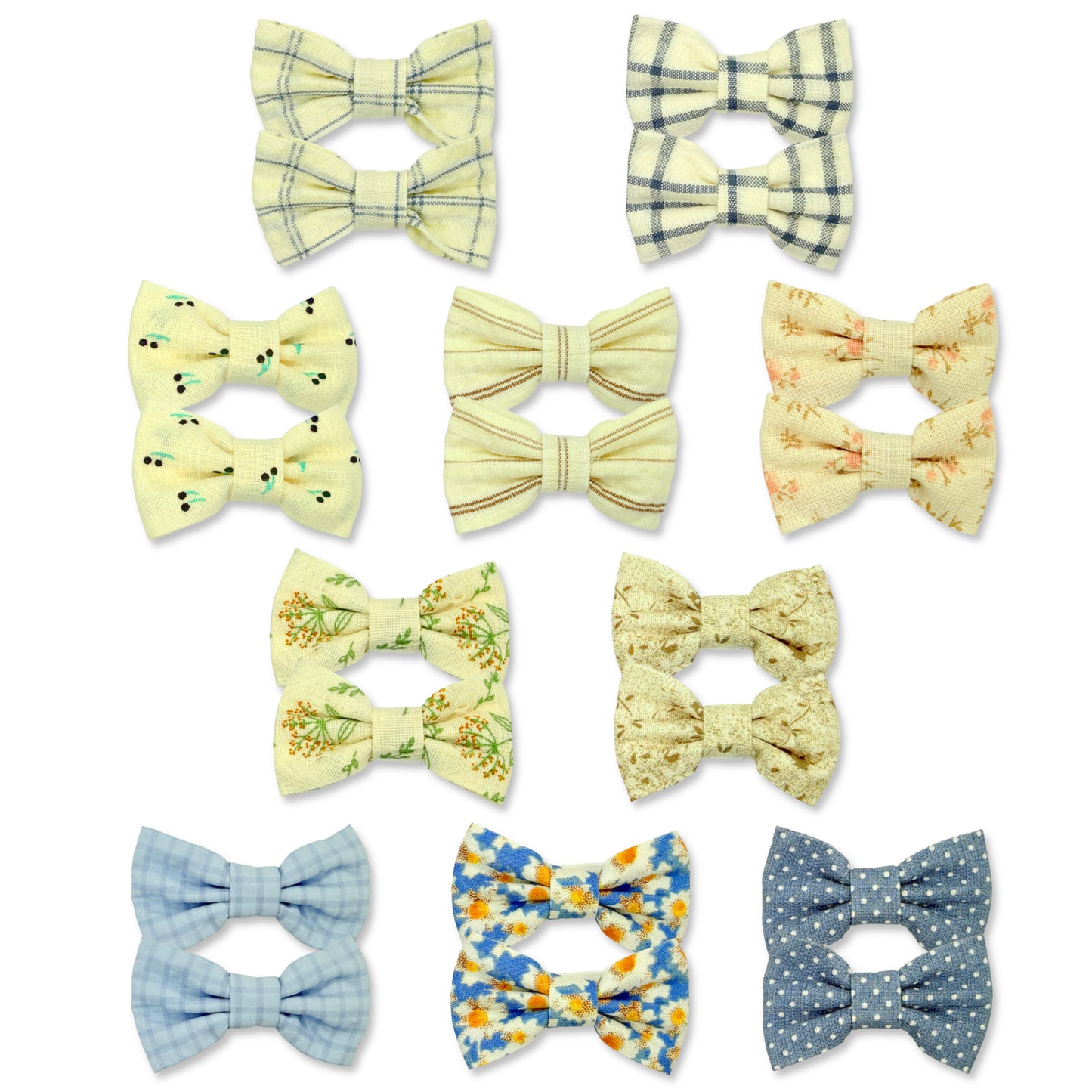 Toddler Hair Bow Clips Set, Ribbon Covered