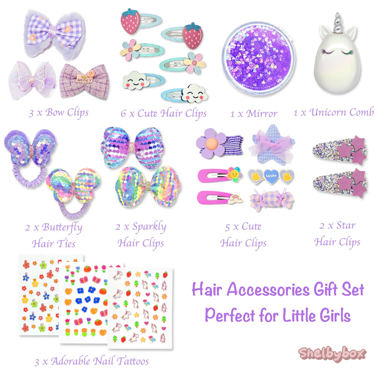 Hair Accessories Gift Set - Purple