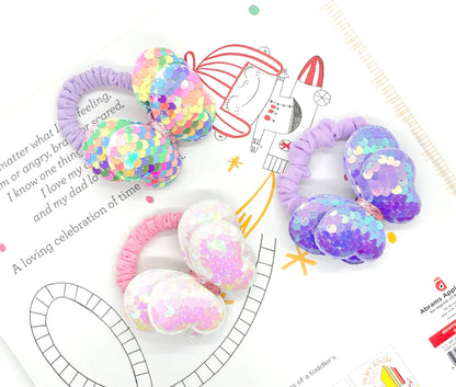 Glitter Butterfly Hair Ties Ponytail Holder