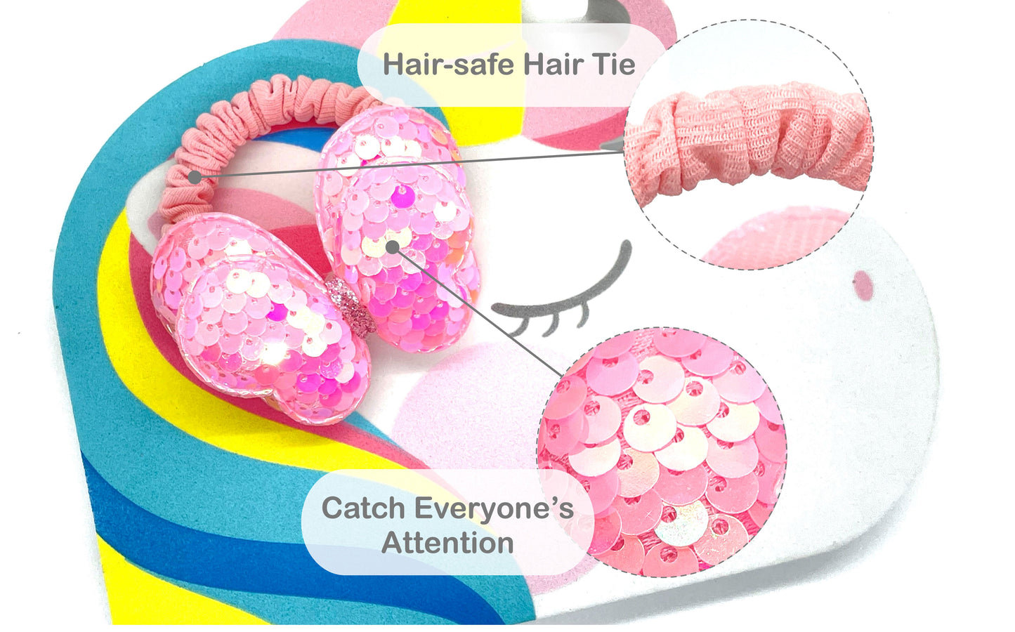 Glitter Butterfly Hair Ties Ponytail Holder
