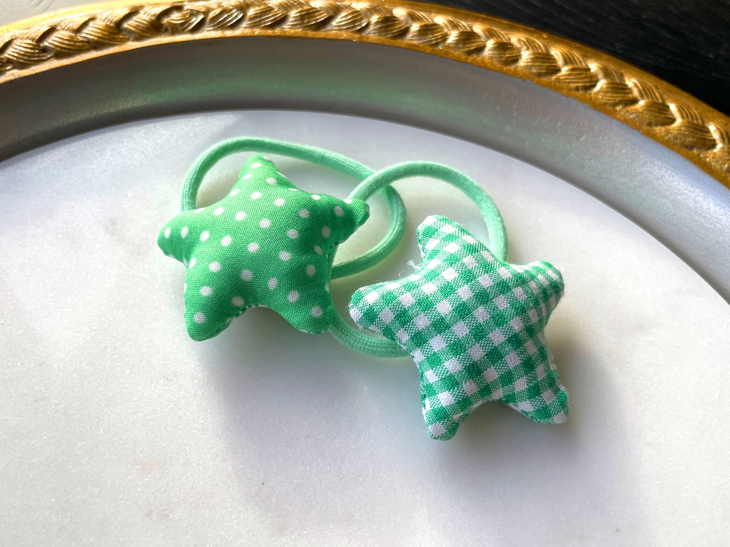 Fabric Star Hair Ties Ponytail Holder