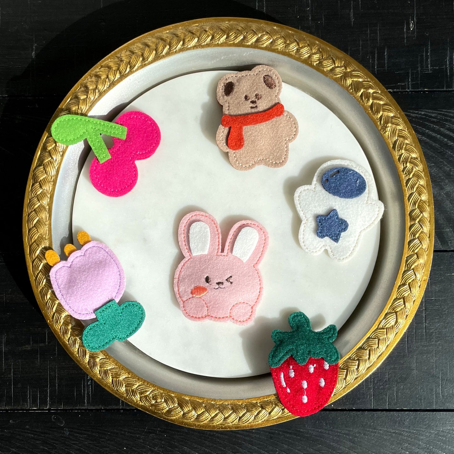 Cute Fabric Lay Flat Hair Snap Clips