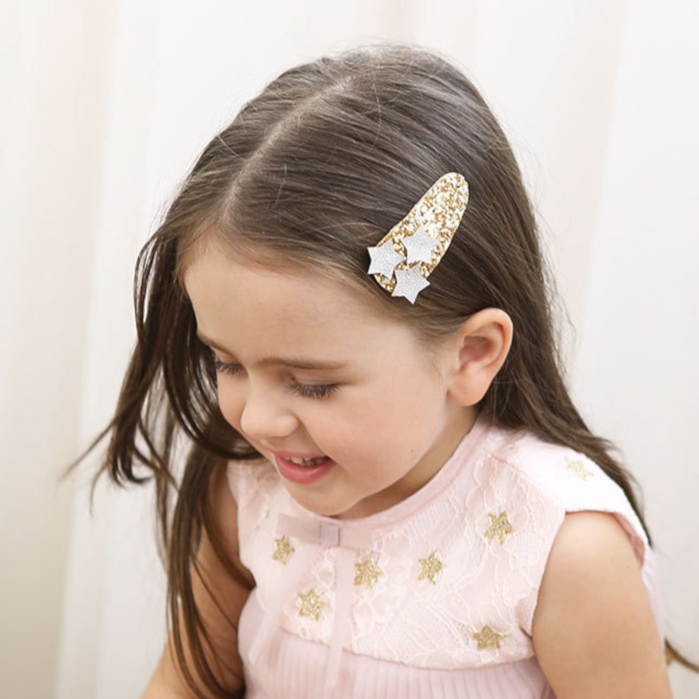 Sparkly Lay Flat Hair Snap Clips