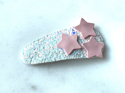 Sparkly Lay Flat Hair Snap Clips