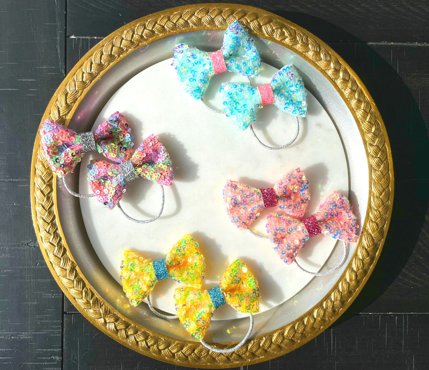 Sparkly Bow Hair Ties Ponytail Holder