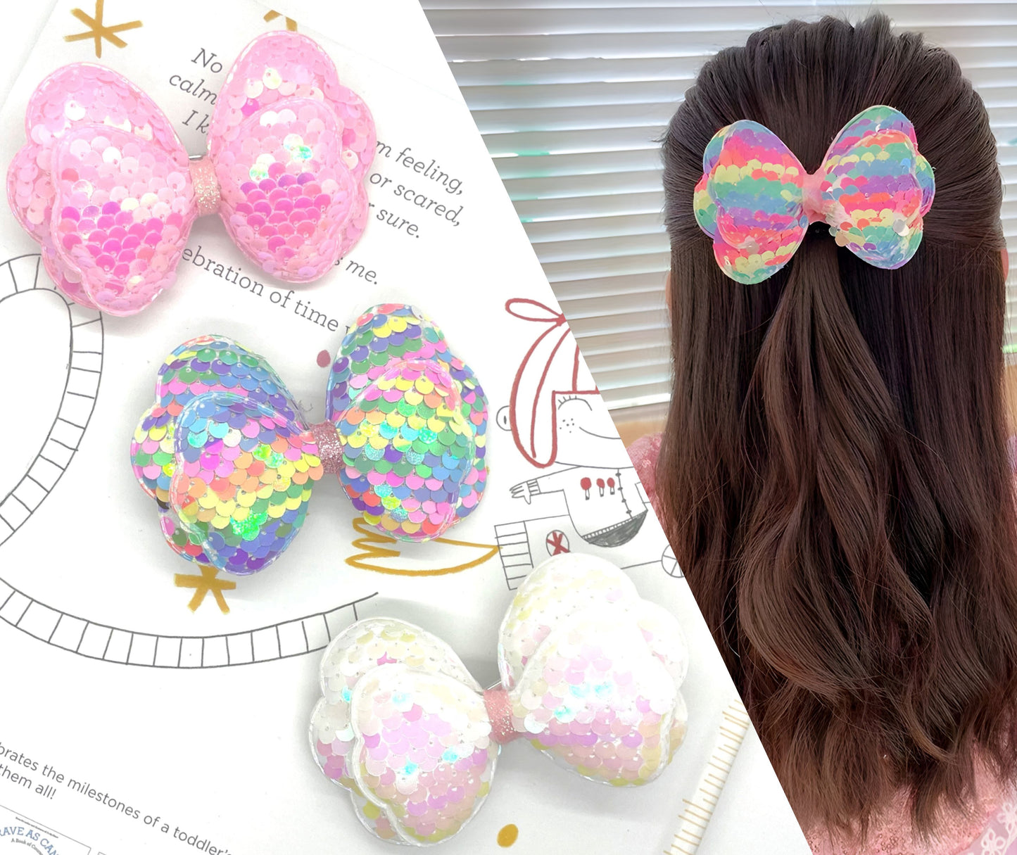 Glitter Butterfly Hair Clips