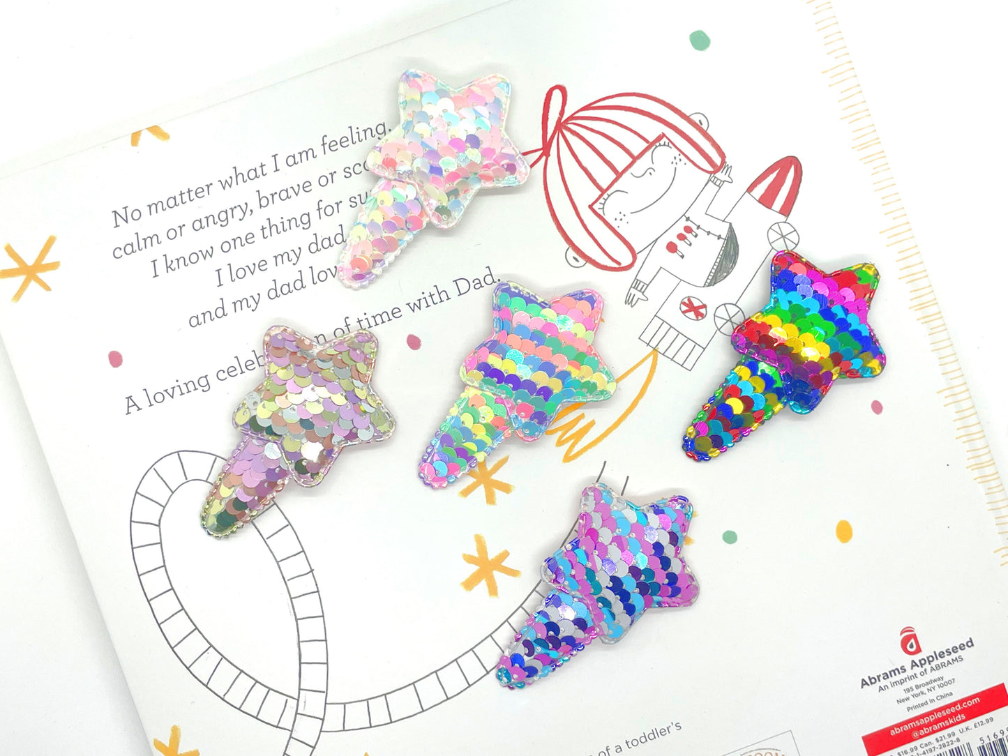 Sparkly Star Hair Snap Clips