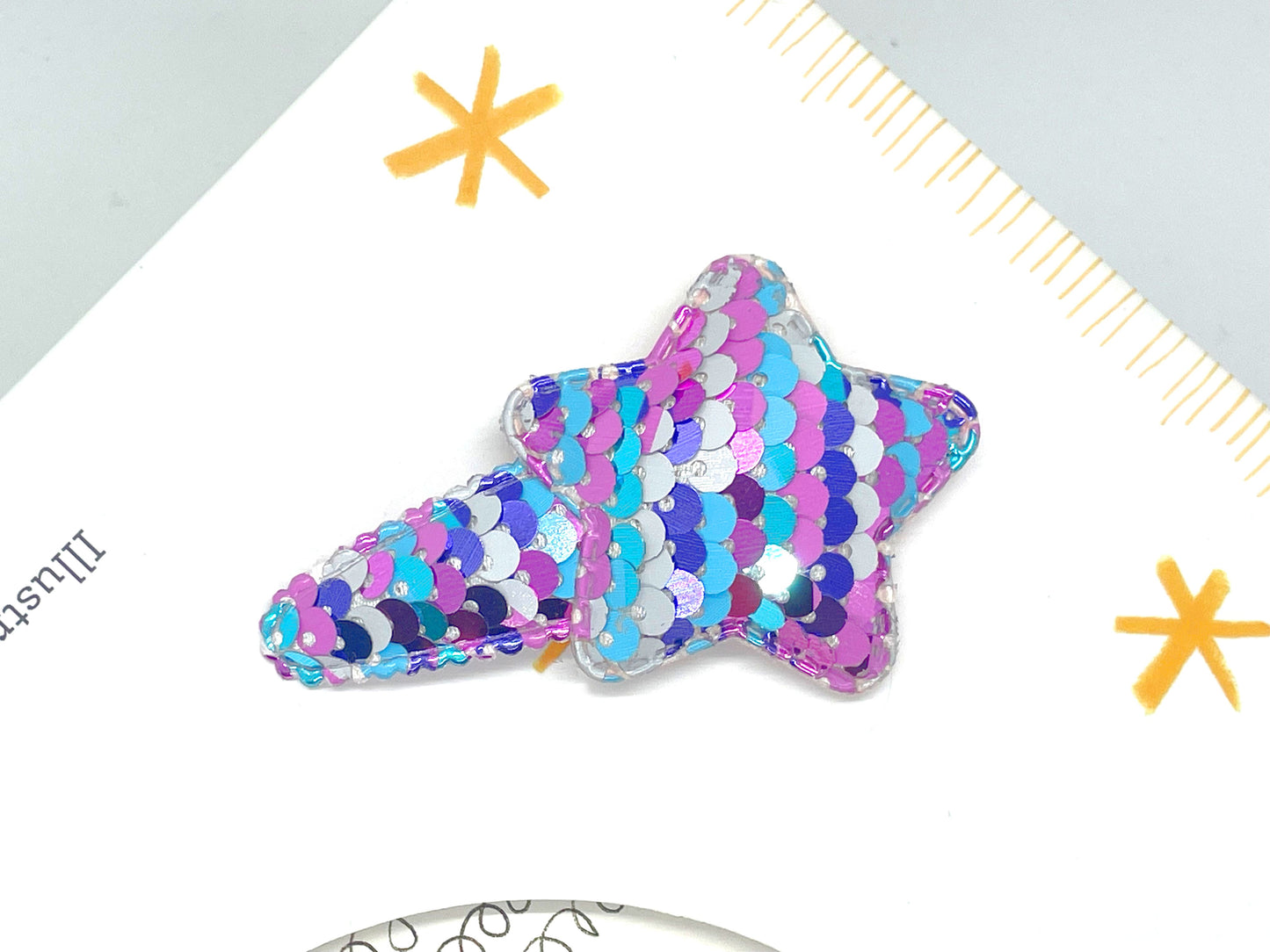 Sparkly Star Hair Snap Clips