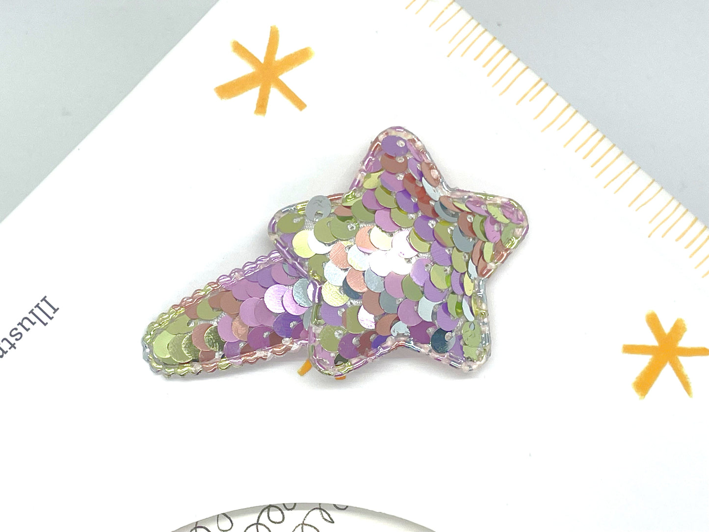 Sparkly Star Hair Snap Clips