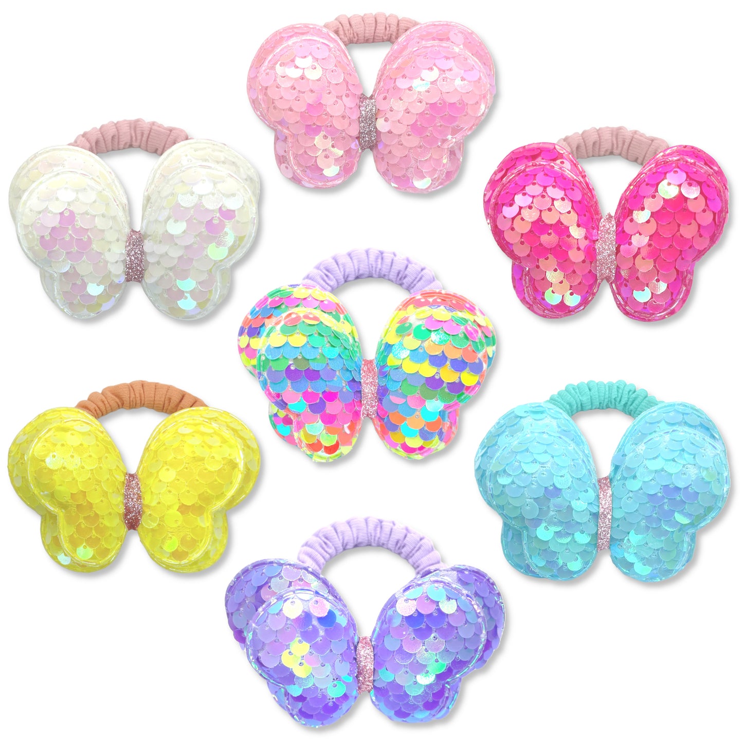 Glitter Butterfly Hair Ties Ponytail Holder