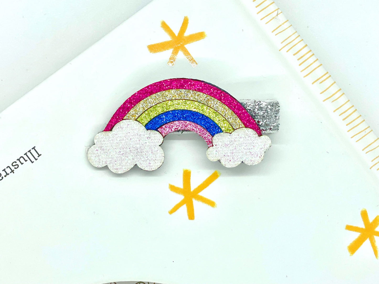 Glitter Rainbow Unicorn Alligator Hair Clips