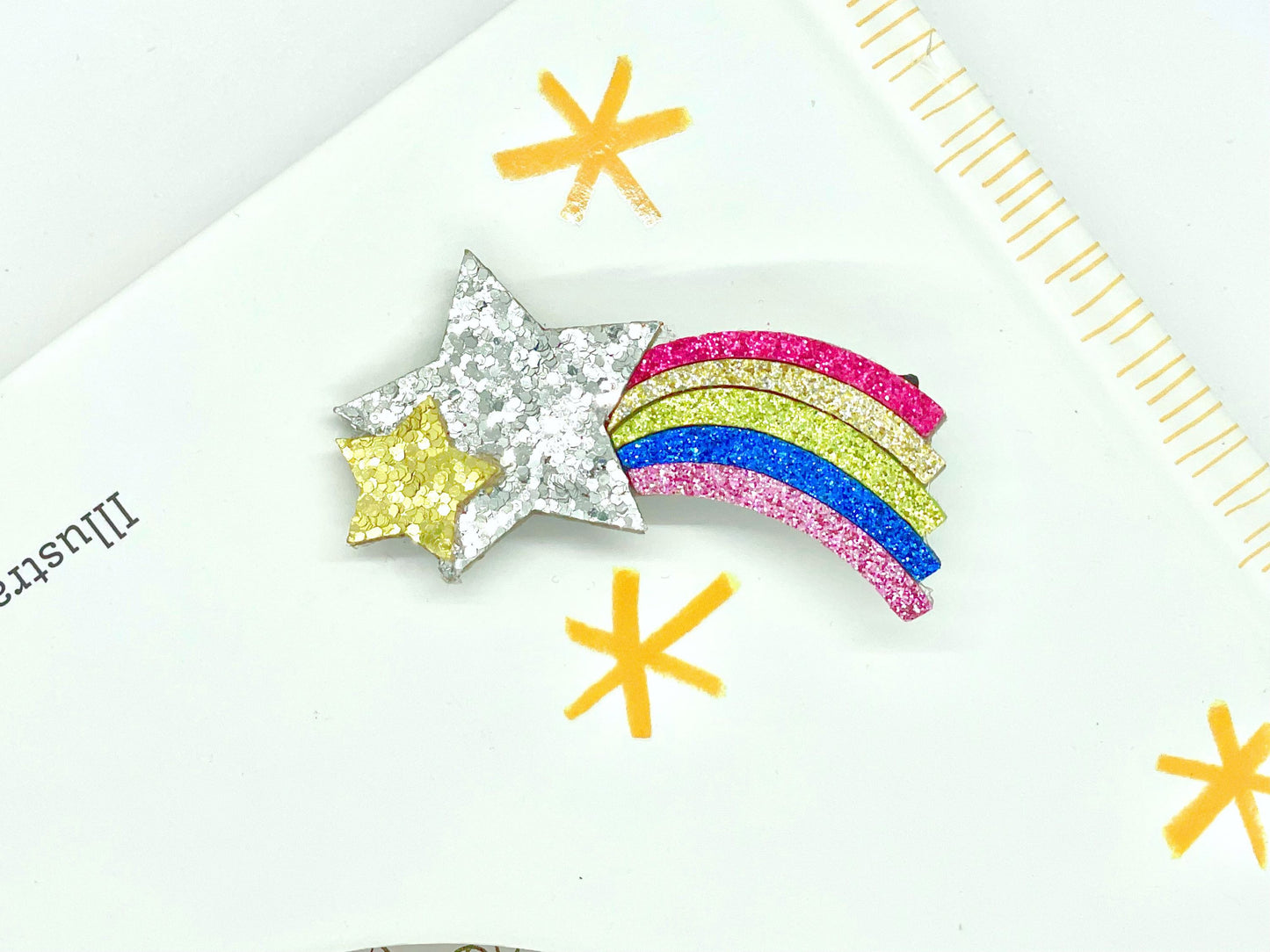 Glitter Rainbow Unicorn Alligator Hair Clips