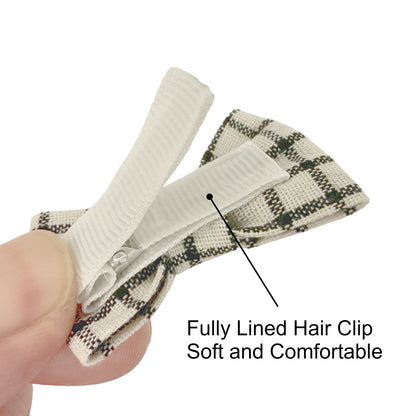 Toddler Hair Bow Clips Set, Ribbon Covered