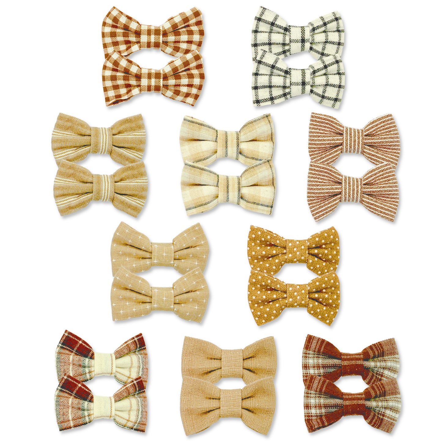 Toddler Hair Bow Clips Set, Ribbon Covered