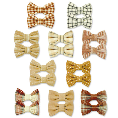 Toddler Hair Bow Clips Set, Ribbon Covered