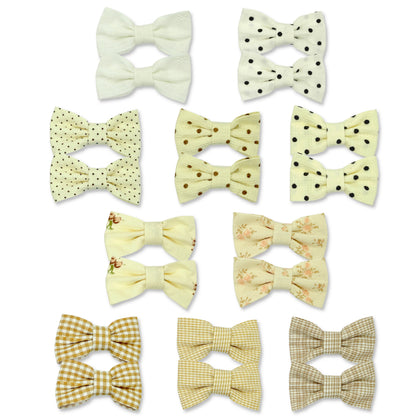Toddler Hair Bow Clips Set, Ribbon Covered