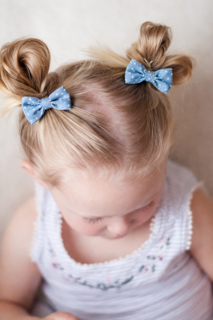 Toddler Hair Bow Clips Set, Ribbon Covered