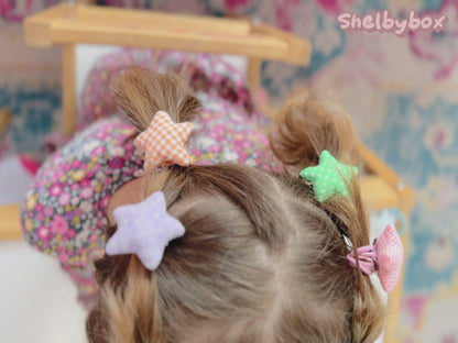 Fabric Star Hair Ties Ponytail Holder